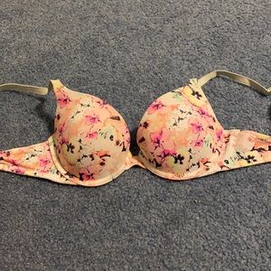 Pink floral T-shirt bra